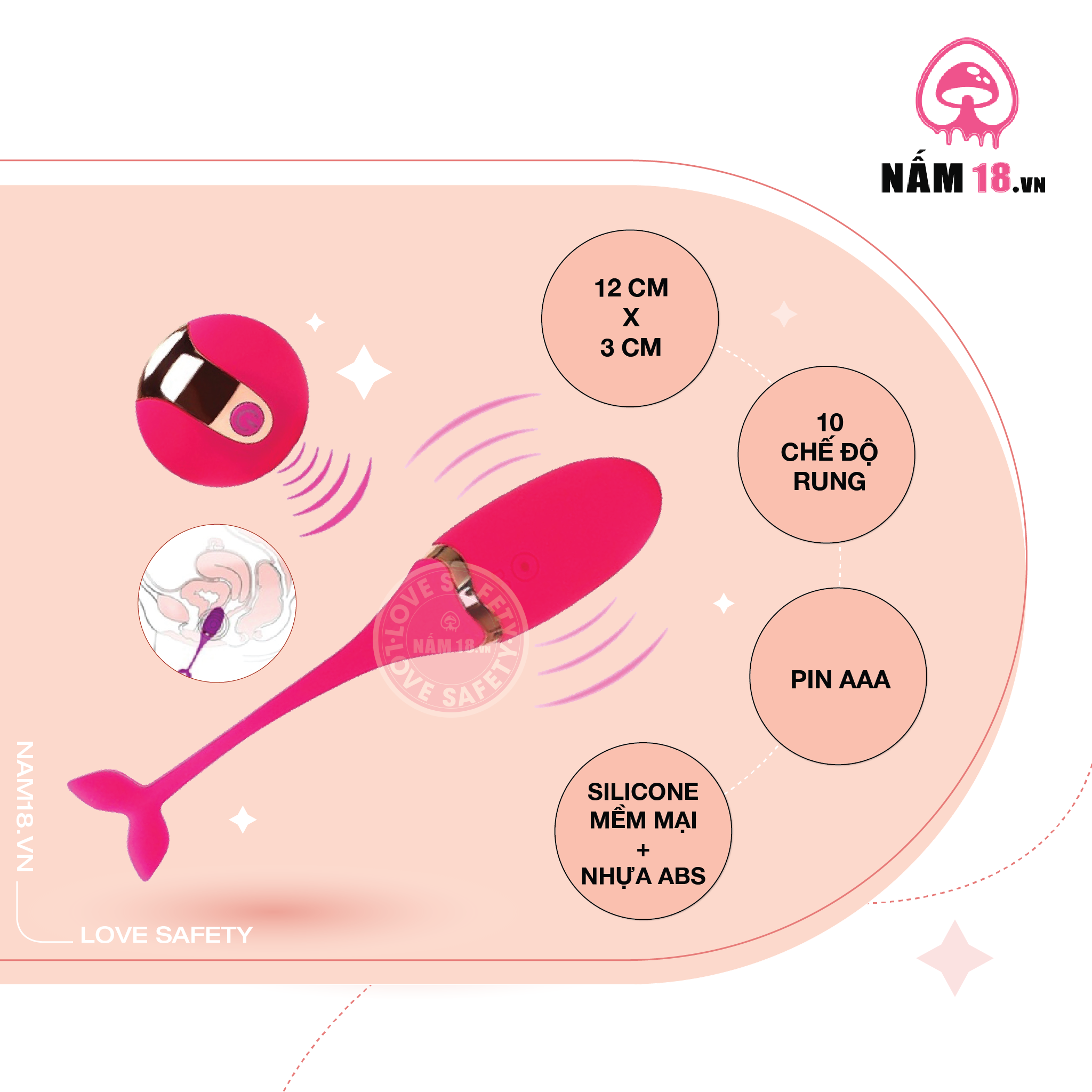  Trứng Rung Dolphin 10 Chế Độ Rung 