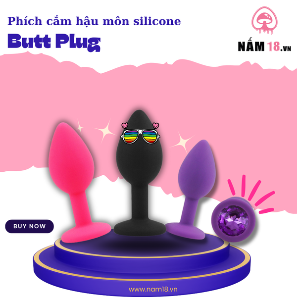 Phích Cắm Hậu Môn Silicone Đính Đá Plug2