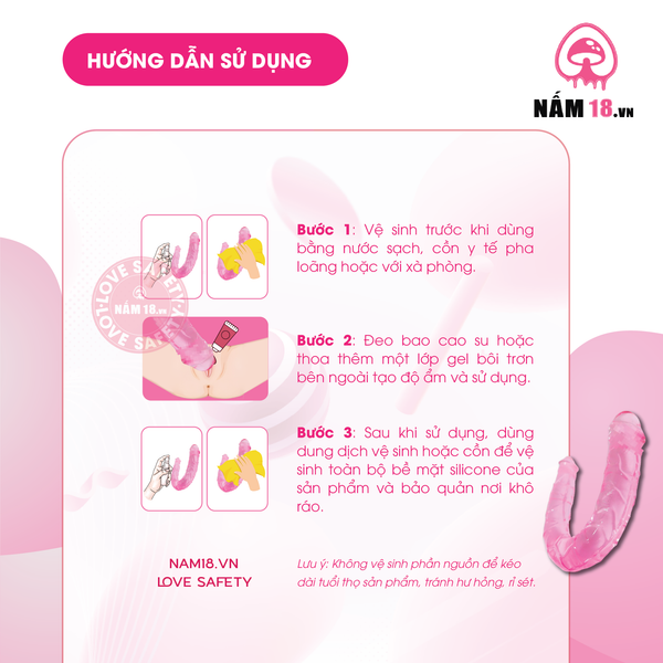 Dương Vật Giả 2 Đầu Double Dog Silicone