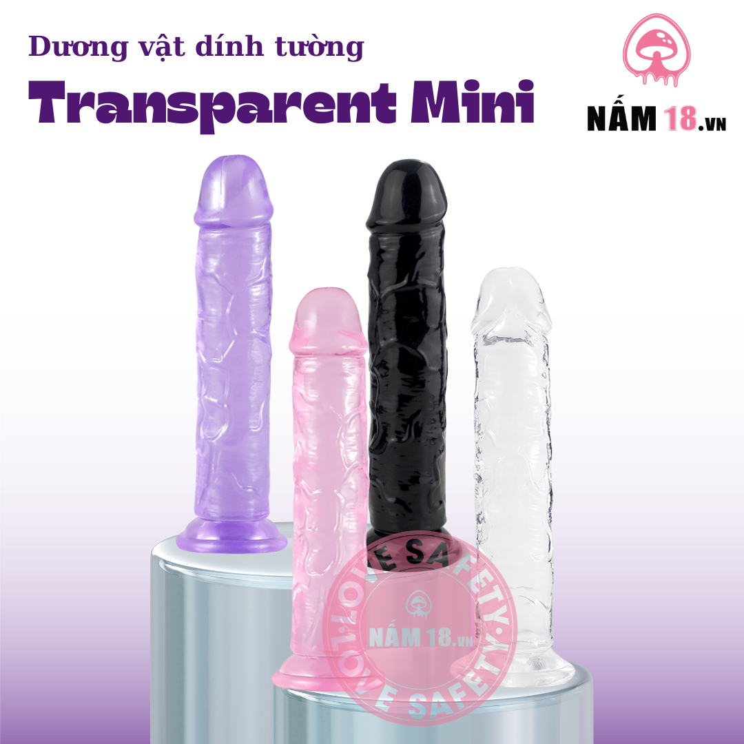  Dương Vật Dính Tường Transparent Mini 