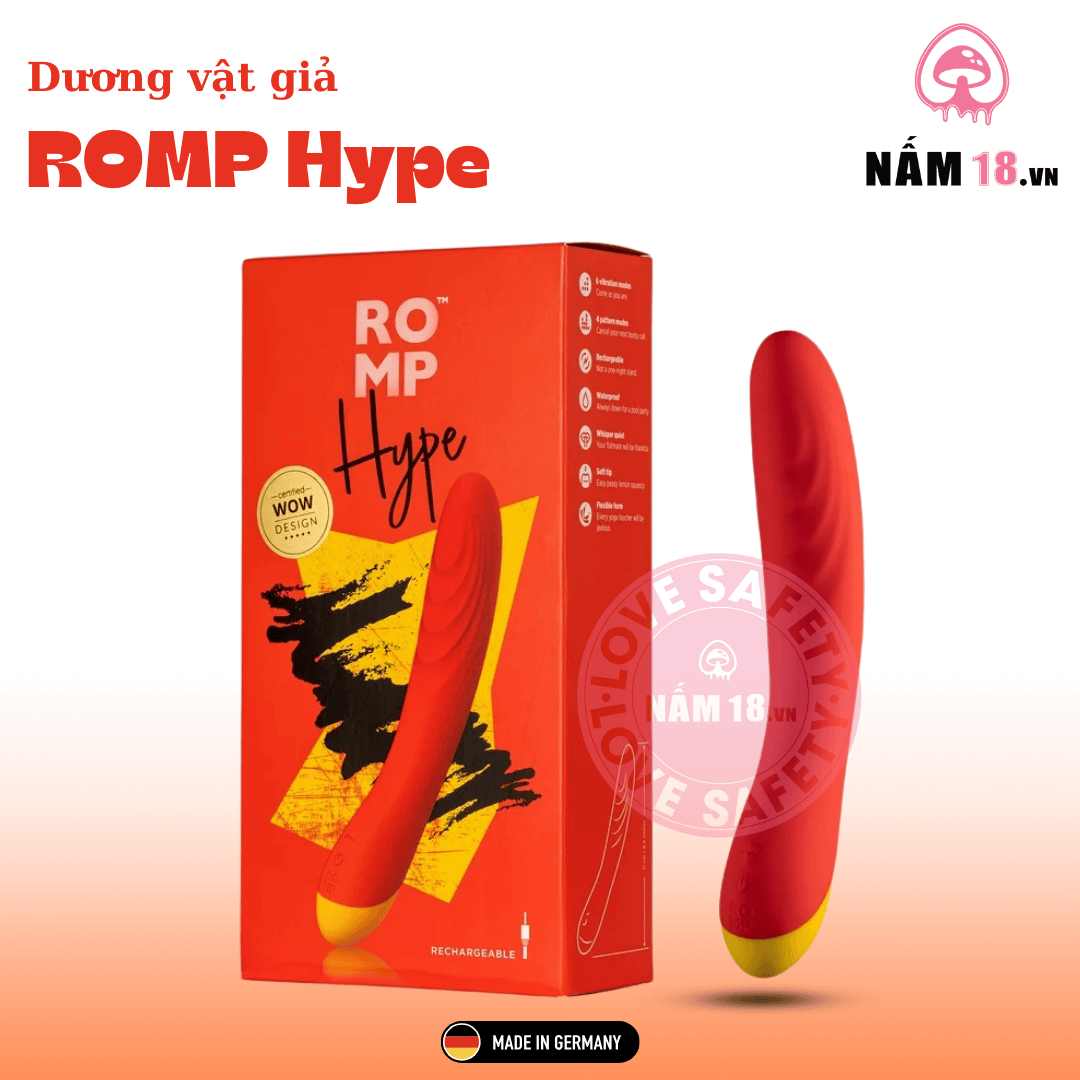  Dương Vật Giả ROMP Hype 6 Chế Độ Rung 