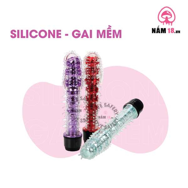 Dương Vật Giả Silicone Gai Mềm - Dùng Pin