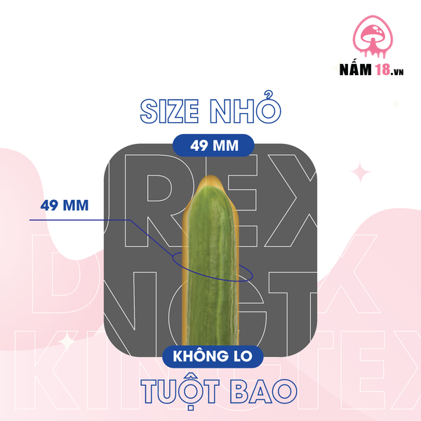Bao Cao Su Size Nhỏ 49mm Durex Kingtex - Hộp 12 Cái