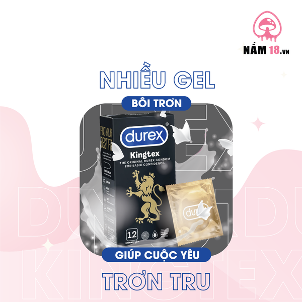 Bao Cao Su Size Nhỏ 49mm Durex Kingtex - Hộp 12 Cái