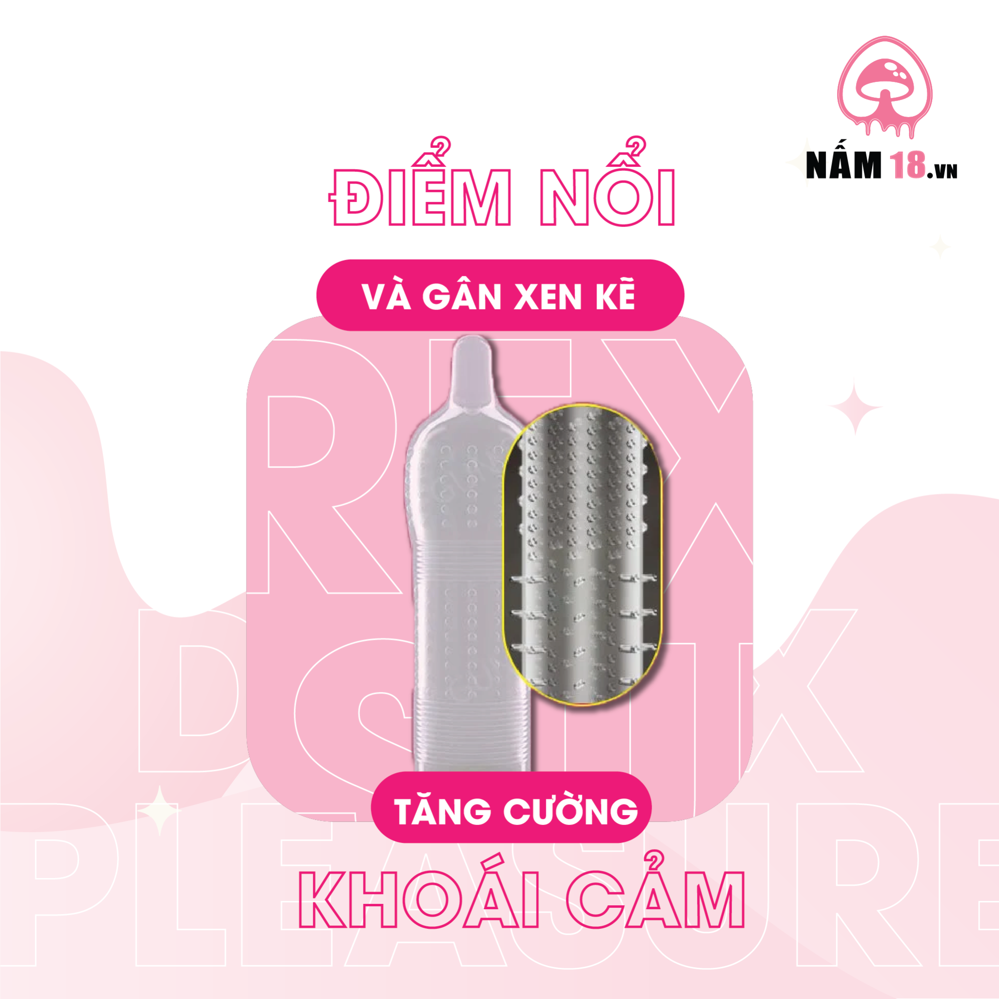  Bao Cao Su Size Lớn 56mm Durex Pleasuremax Gân Và Điểm Nổi - Hộp 12 Cái 