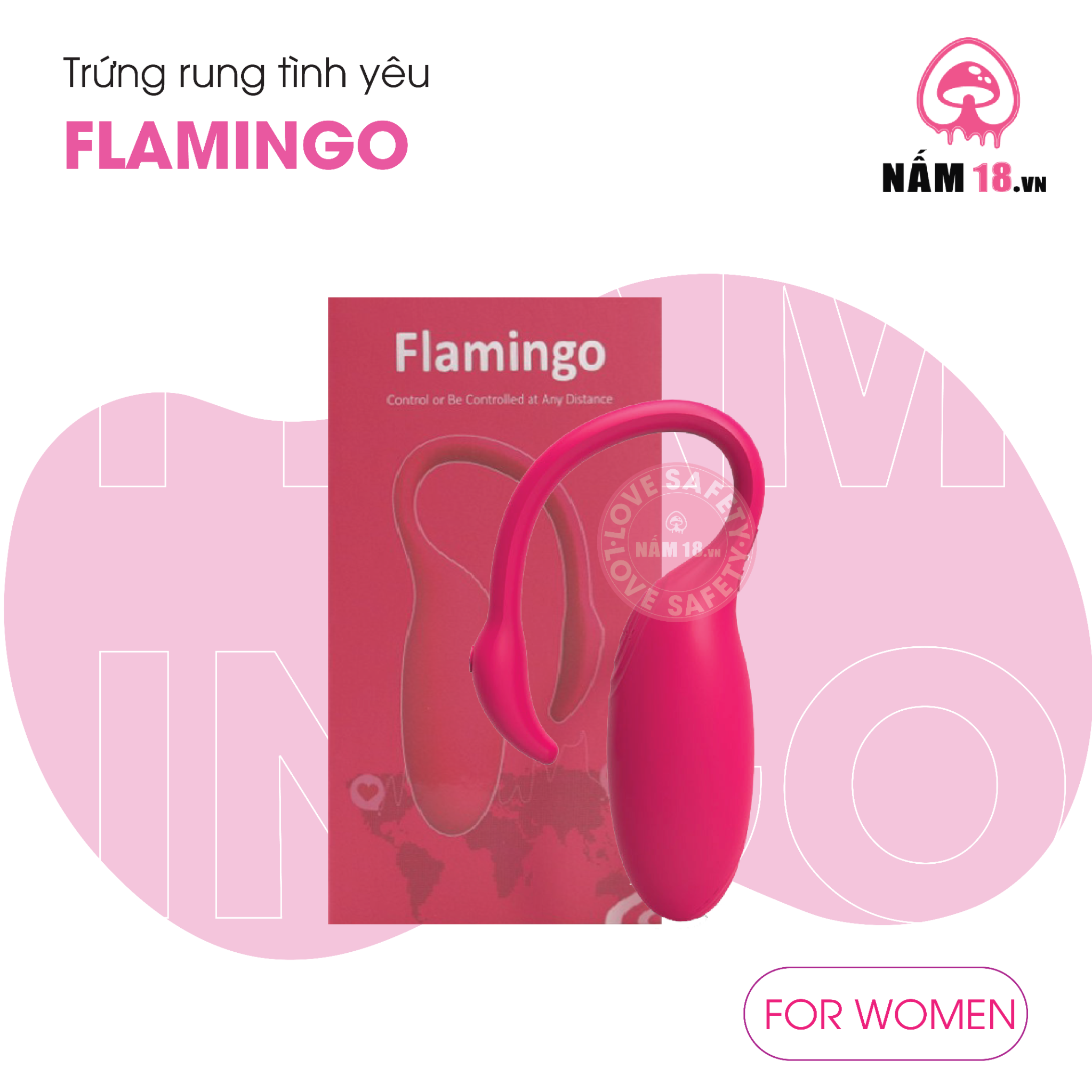 Trứng Rung Cao Cấp Flamingo Điều Khiển App - Sạc Điện 