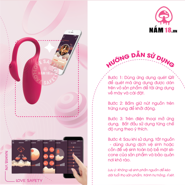 Trứng Rung Cao Cấp Flamingo Điều Khiển App