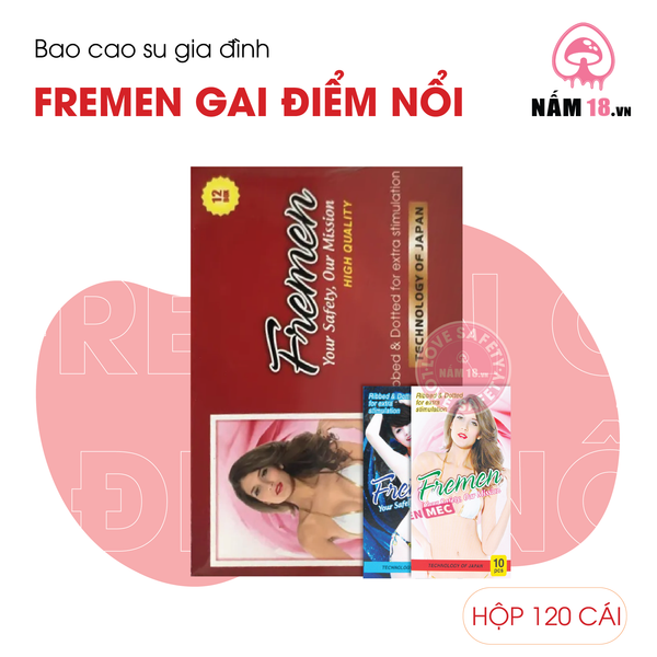 Bao Cao Su Gia Đình Fremen Gai Điểm Nổi - Hộp 120 Cái