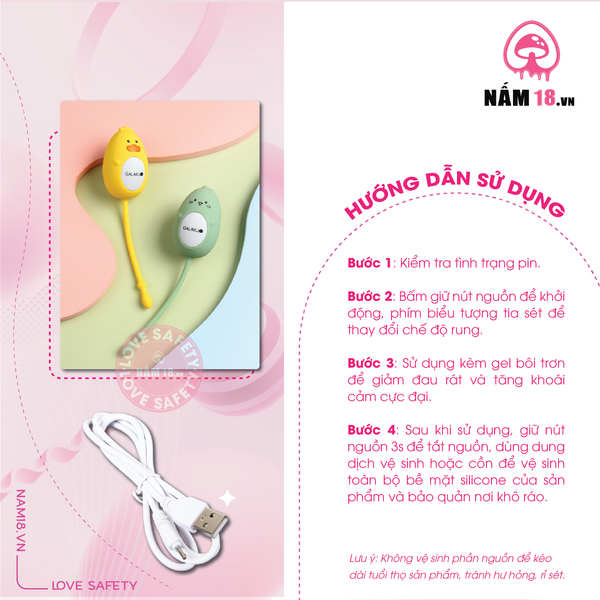 Trứng Rung Galaku Hình Thú Đa Chế Độ Rung