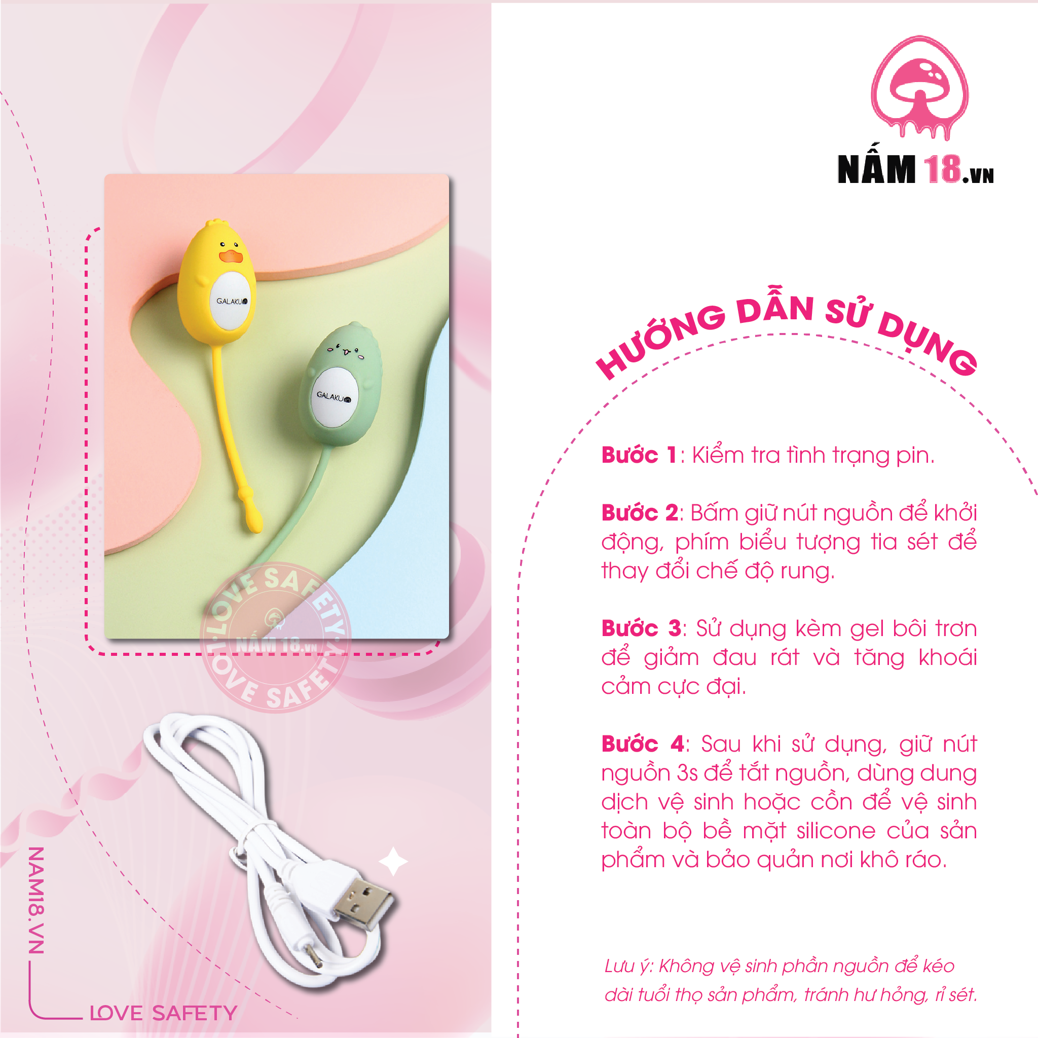  Trứng Rung Galaku Hình Thú Đa Chế Độ Rung 