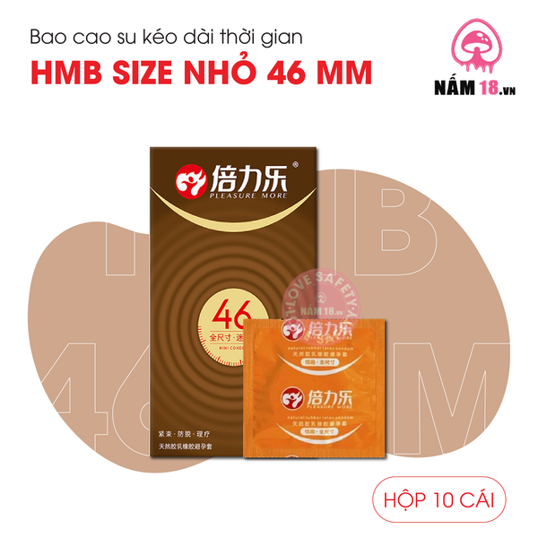 Bao Cao Su Size Nhỏ 46mm HBM Chính Hãng - Hộp 10 Cái