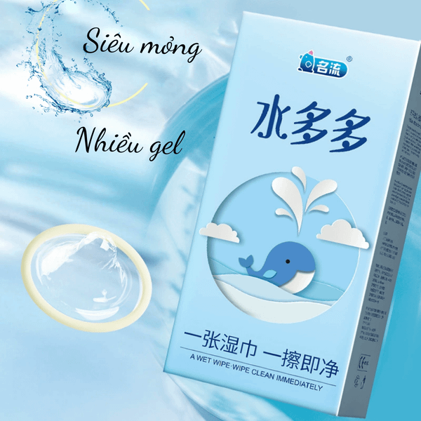 Bao Cao Su Gia Đình Siêu Mỏng Cá Heo Xanh MingLiu