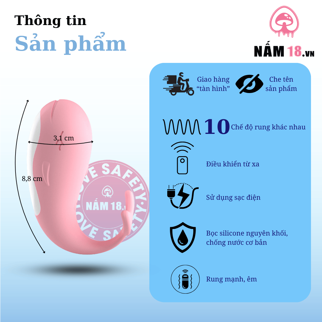  Trứng Rung Whale Dolphin 10 Chế Độ Rung 