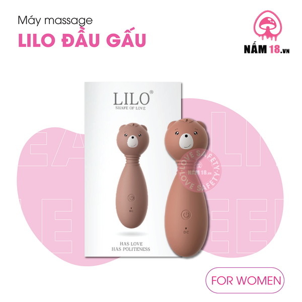 Máy Massage Kích Thích Điểm G Lilo Đầu Gấu 10 Chế Độ Rung - Sạc Điện