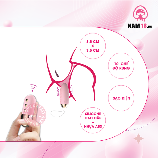 Trứng Rung Lilo Tỏa Nhiệt 10 Chế Độ Rung