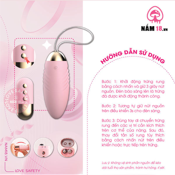 Trứng Rung Lilo Tỏa Nhiệt 10 Chế Độ Rung