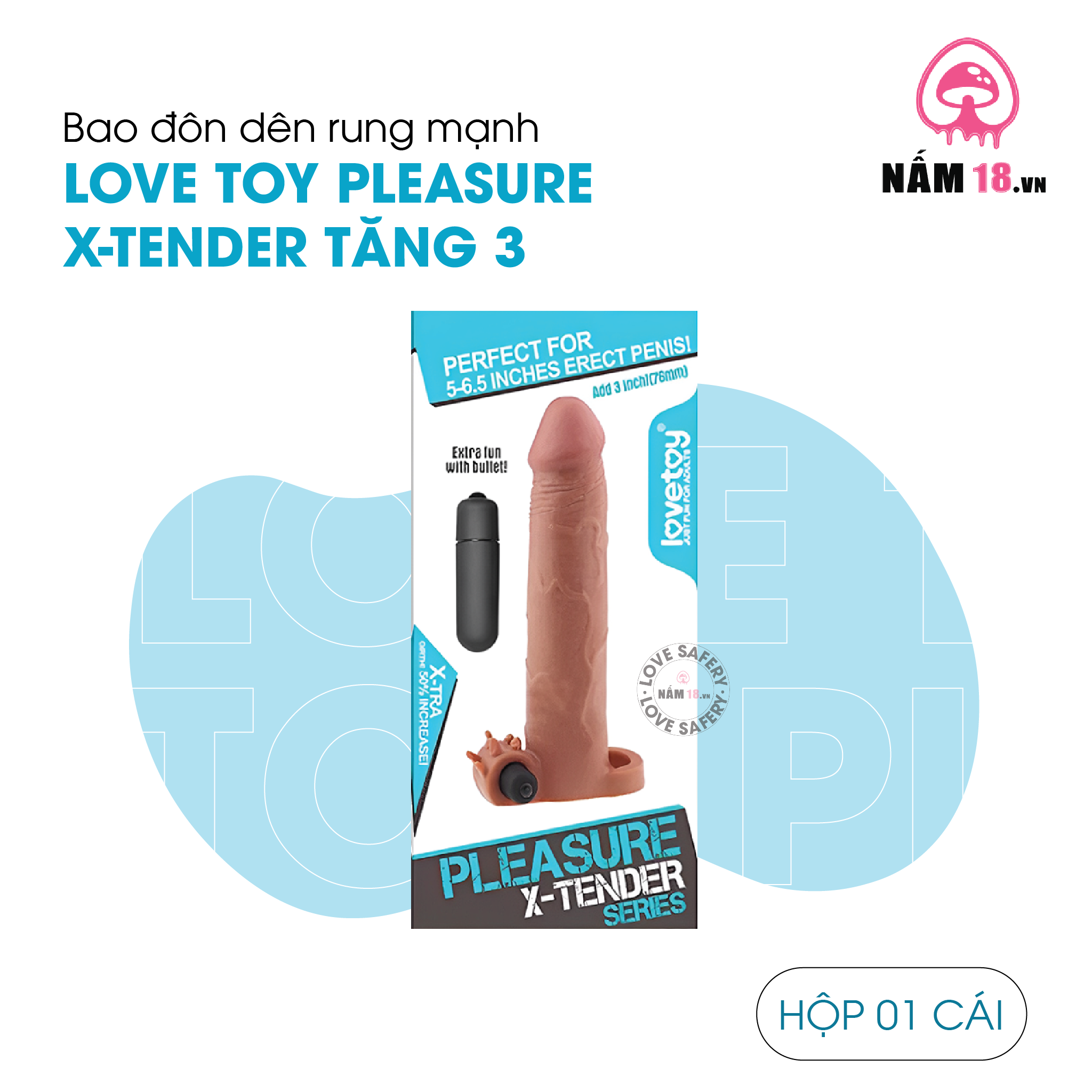  Bao Cao Su Đôn Dên Tăng Kích Thước Lovetoy Pleasure X-Tender Tăng 3