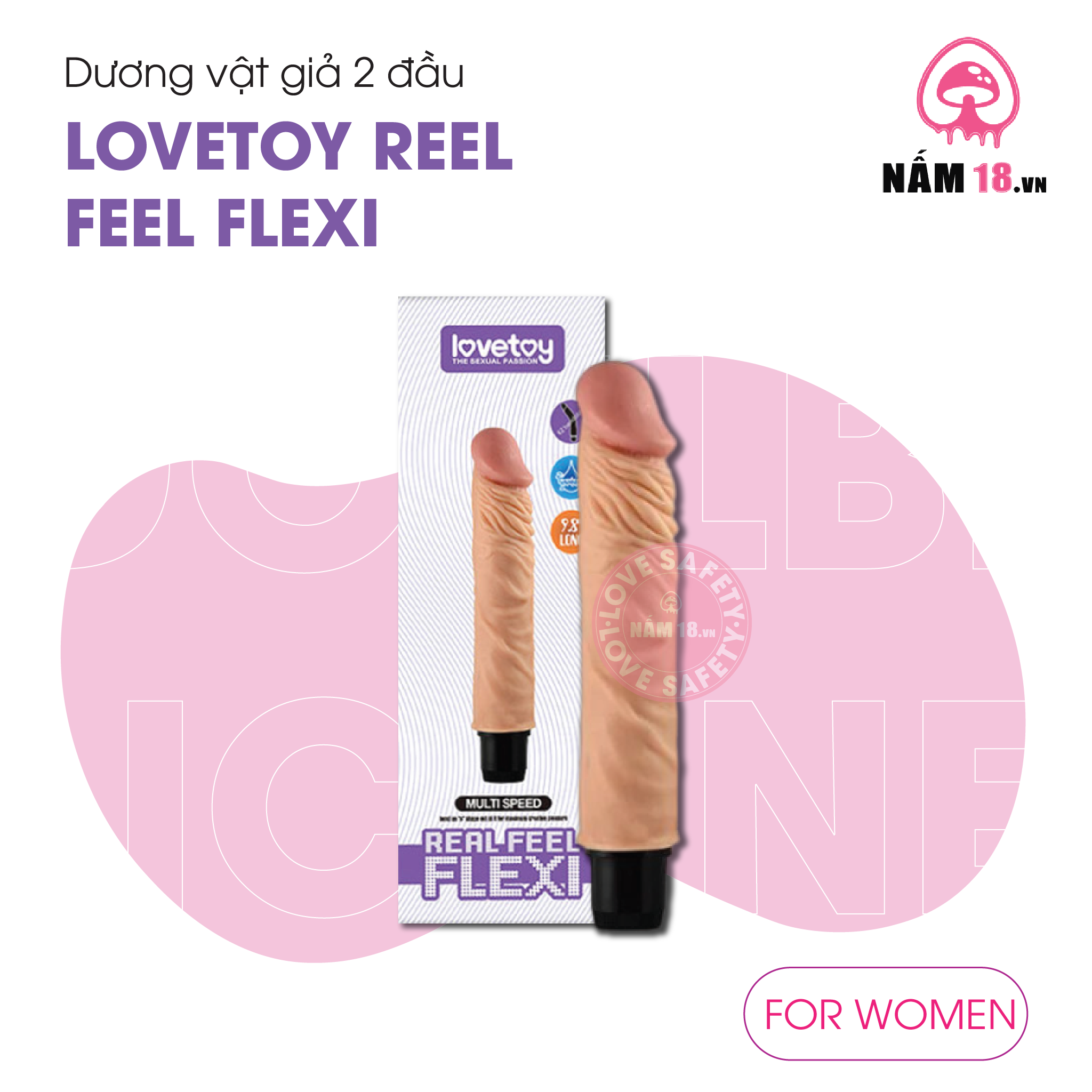  Dương Vật Giả Lovetoy Reel Feel Flexi Rung Đa Chế Độ 