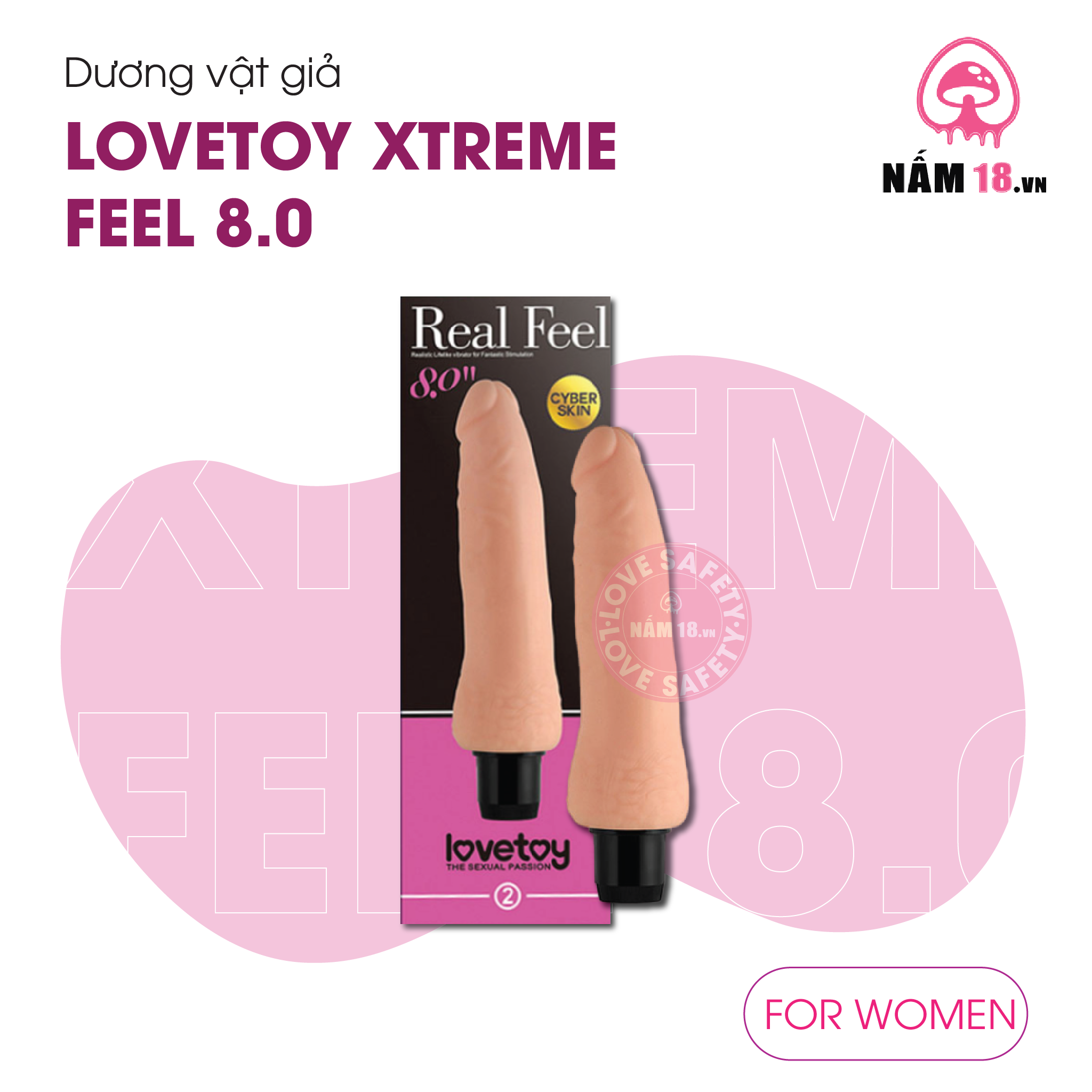  Dương Vật Giả Lovetoy Xtreme Feel 8.0 Rung Đa Chế Độ - Dùng Pin 