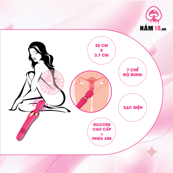 Máy Massage Kích Thích Điểm G Mannuo Lucy 7 Chế Độ Rung Thụt - Sạc Điện