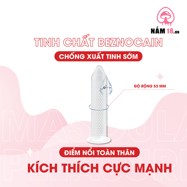 Bao Cao Su Kéo Dài Thời Gian Masculan Long Pleasure 5in1 - Hộp 10 Cái
