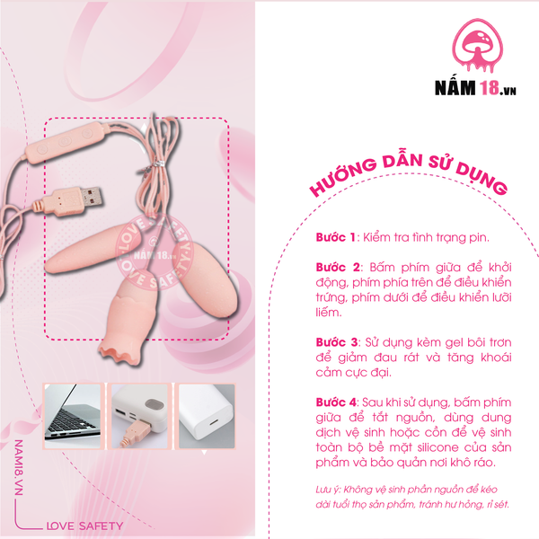 Trứng Rung MizzZee 3in1 Có Lưỡi Liếm