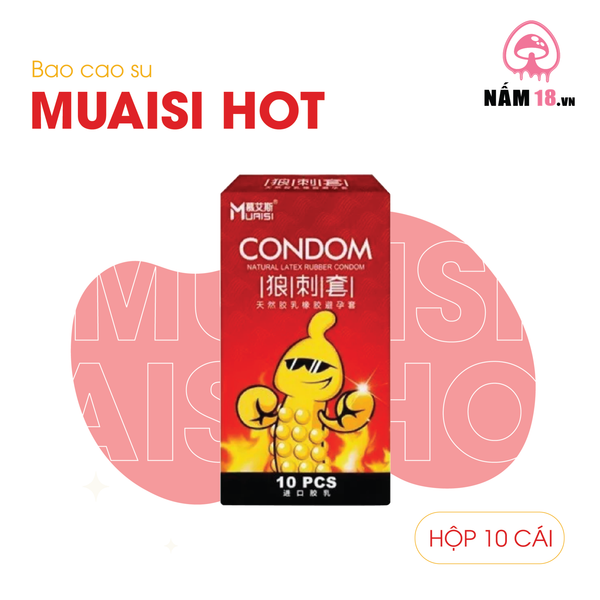 Bao Cao Su Muaisi Hot - Siêu Điểm Nổi, Nóng Ấm - Hộp 10 Cái