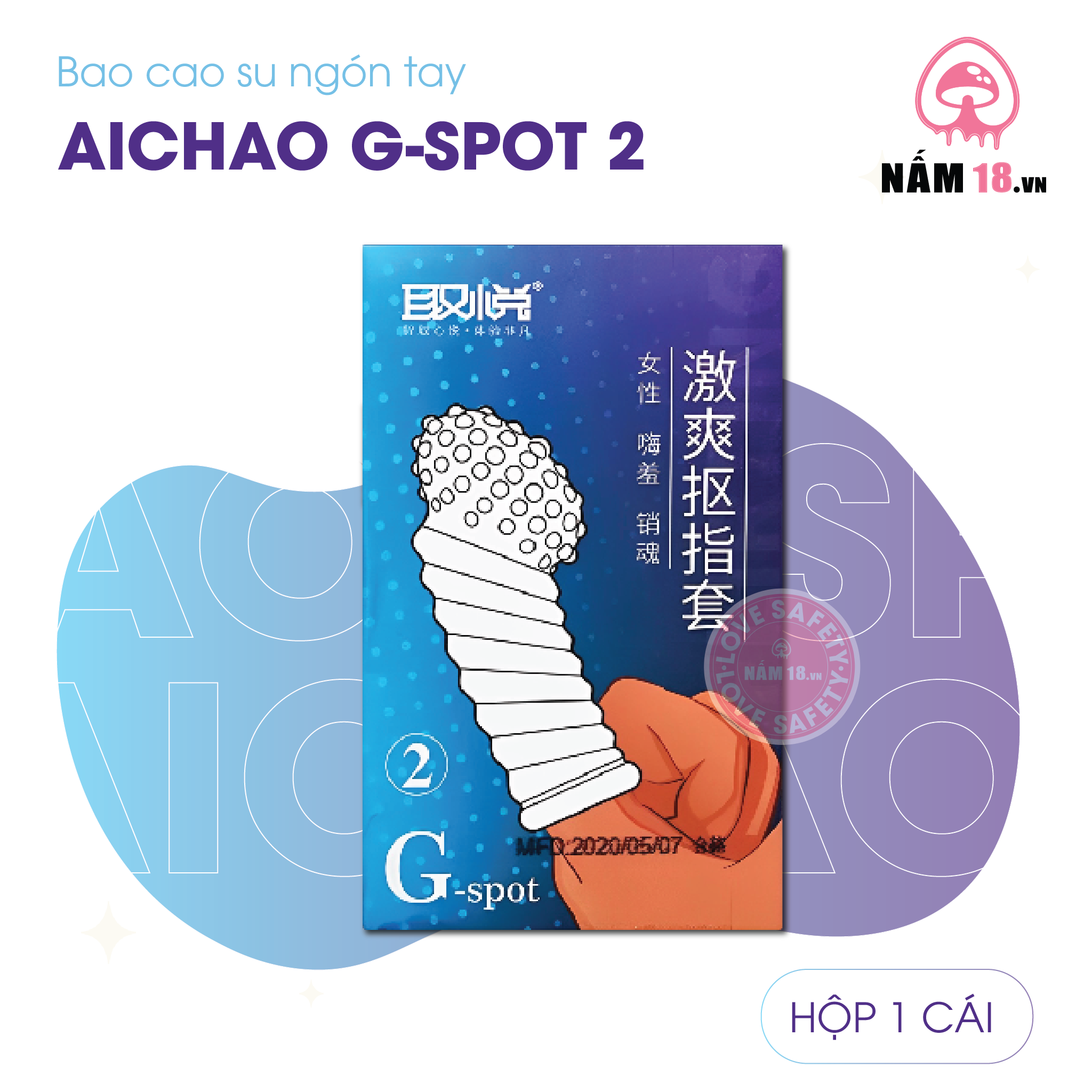  Bao Cao Su Ngón Tay Gân Gai Lớn Aichao G Spot 2 - Hộp 1 Cái 