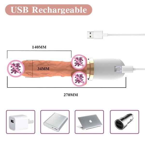 Dương Vật Dính Tường Telesco 10 Chế Độ Rung Thụt Ngoáy - Sạc Điện