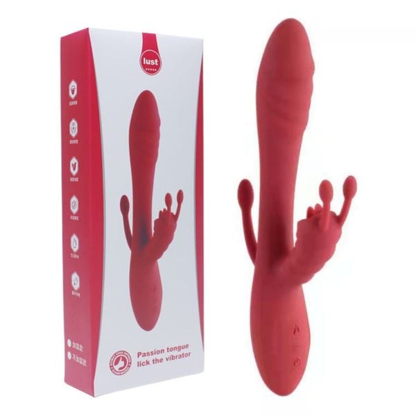 Dương Vật Giả Lust 3in1 Tỏa Nhiệt 12 Chế Độ Rung