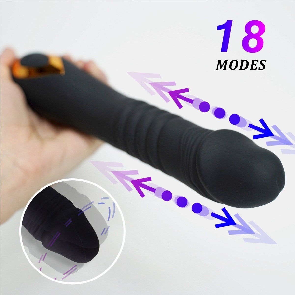  Dương Vật Giả Telescopic 18 Chế Độ Rung Thụt Ngoáy 