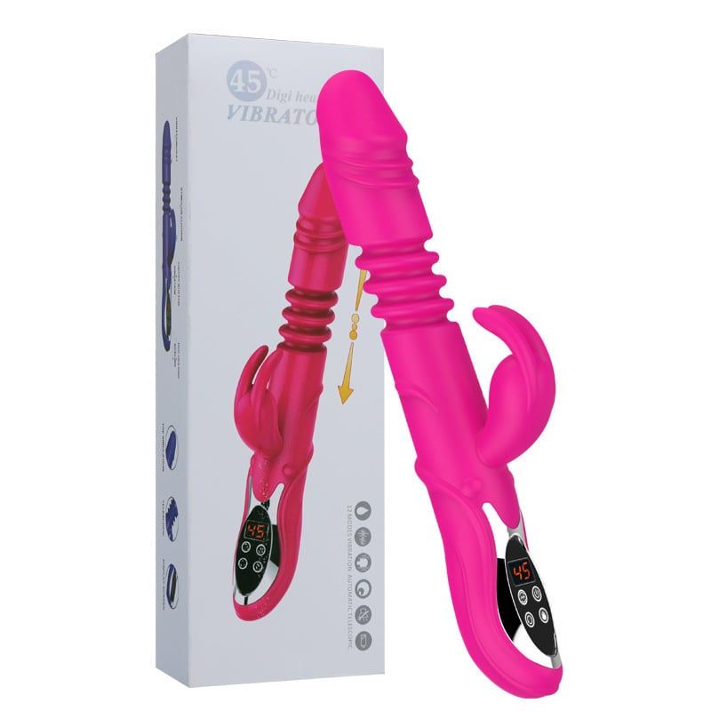  Dương Vật Vibrators Tỏa Nhiệt 12 Chế Độ Rung Thụt Có Nhánh - Sạc Điện 