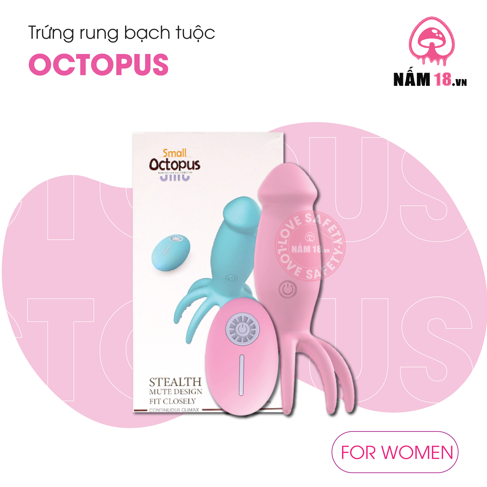 Trứng Rung Bạch Tuộc Octopus 10 Chế Độ Rung 