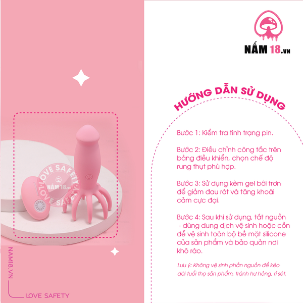 Trứng Rung Bạch Tuộc Octopus 10 Chế Độ Rung