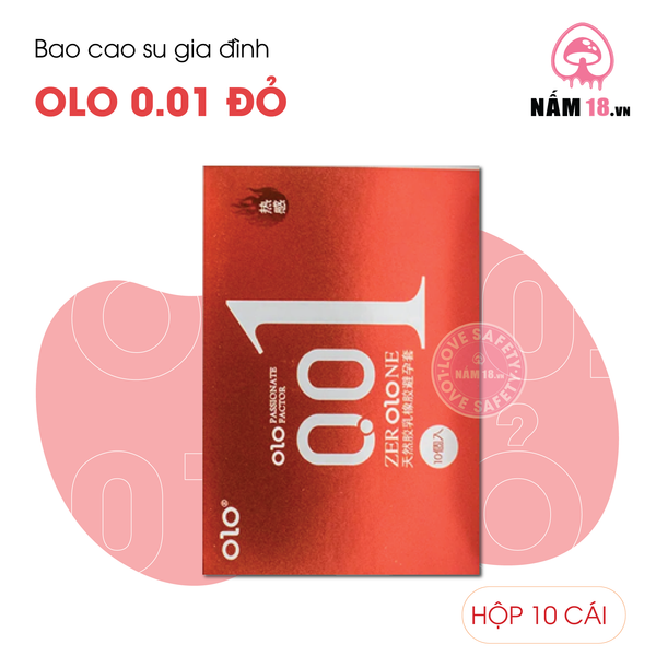 Bao Cao Su OLO 0.01 Đỏ - Siêu Mỏng, Nóng Ấm - Hộp 10 Cái