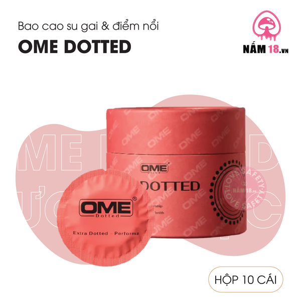 Bao Cao Su Gai Lớn Ome Dotted Hương Bạc Hà - Hộp 10 Cái