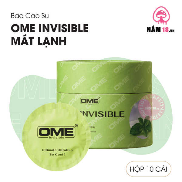 Bao Cao Su Siêu Mỏng Ome Invisible Mát Lạnh - Hộp 10 Cái