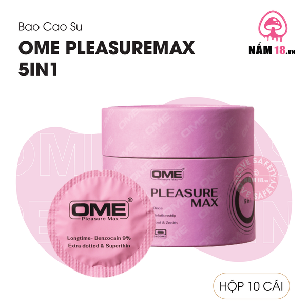 Bao Cao Su Kéo Dài Thời Gian Ome Pleasuremax 5in1 - Hộp 10 Cái