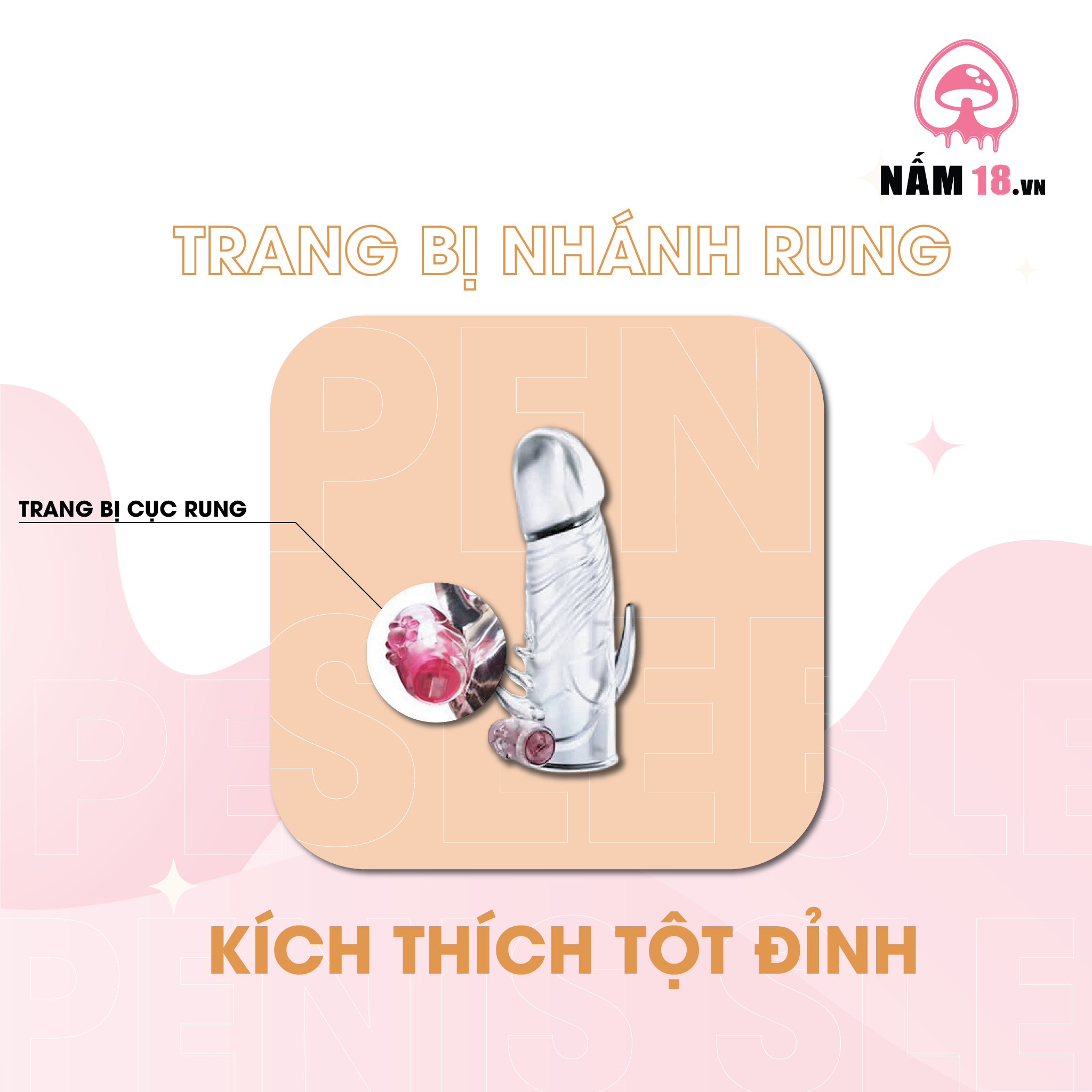  Bao Cao Su Đôn Dên Tăng Kích Thước Penis Sleeve - Rung Nhánh 