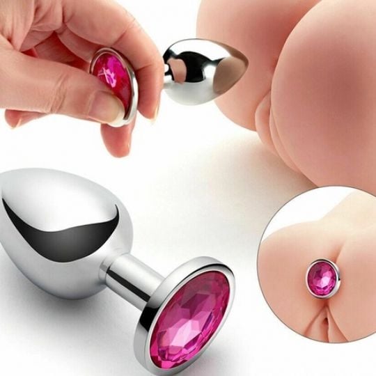  Phích Cắm Hậu Môn Inox Đính Đá Tròn - Đủ Size 