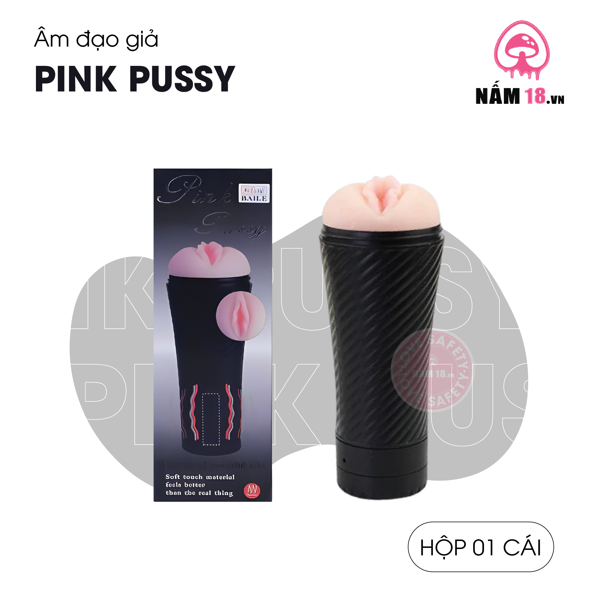  Âm Đạo Giả Pink Pussy Rung Đa Chế Độ - Dùng Pin 