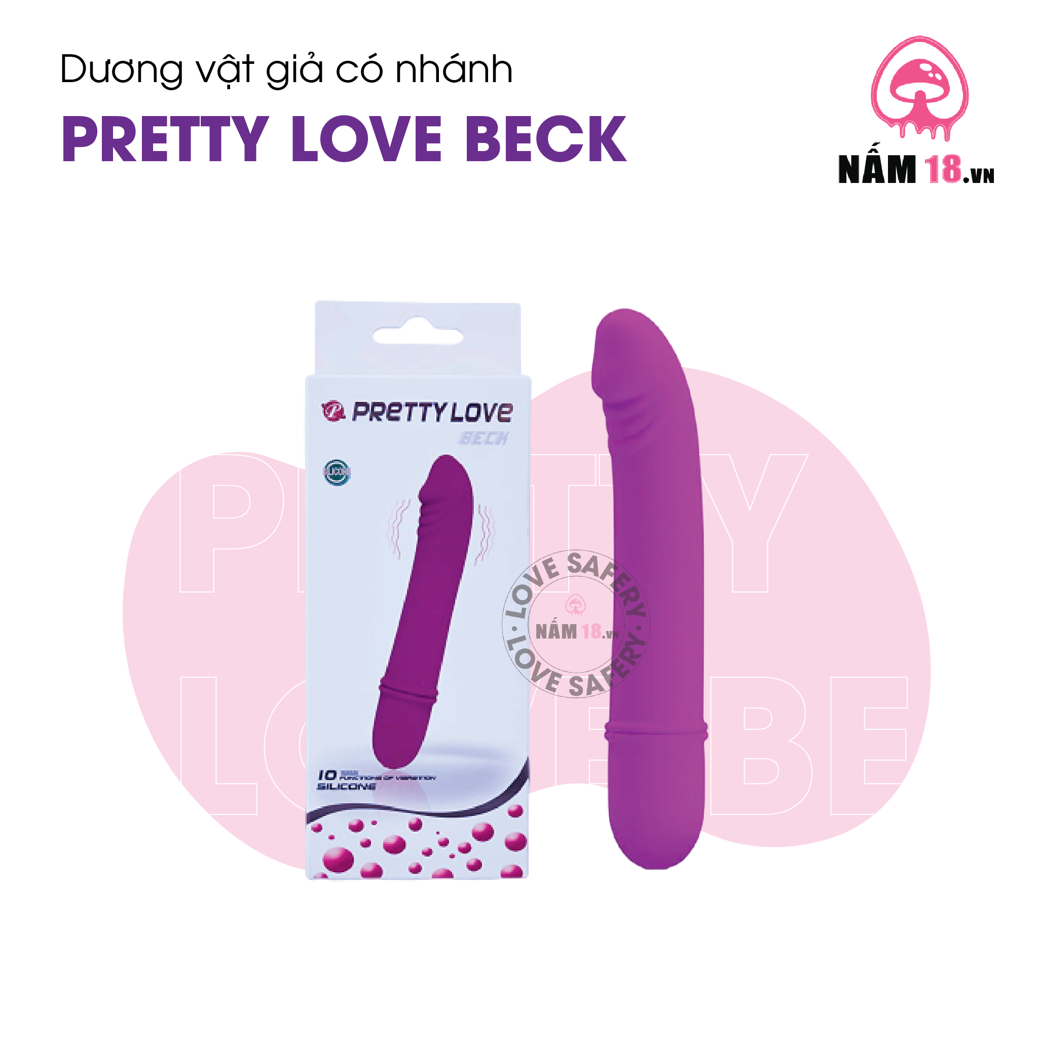  Dương Vật Giả Pretty Love Beck 10 Chế Độ Rung - Dùng Pin 