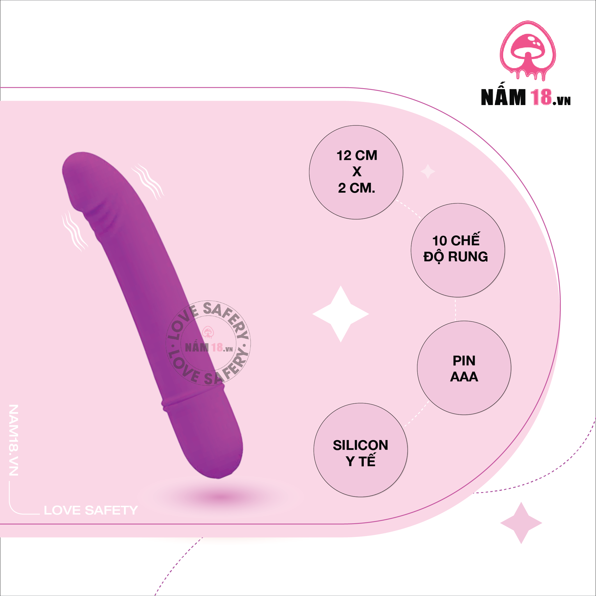  Dương Vật Giả Pretty Love Beck 10 Chế Độ Rung 