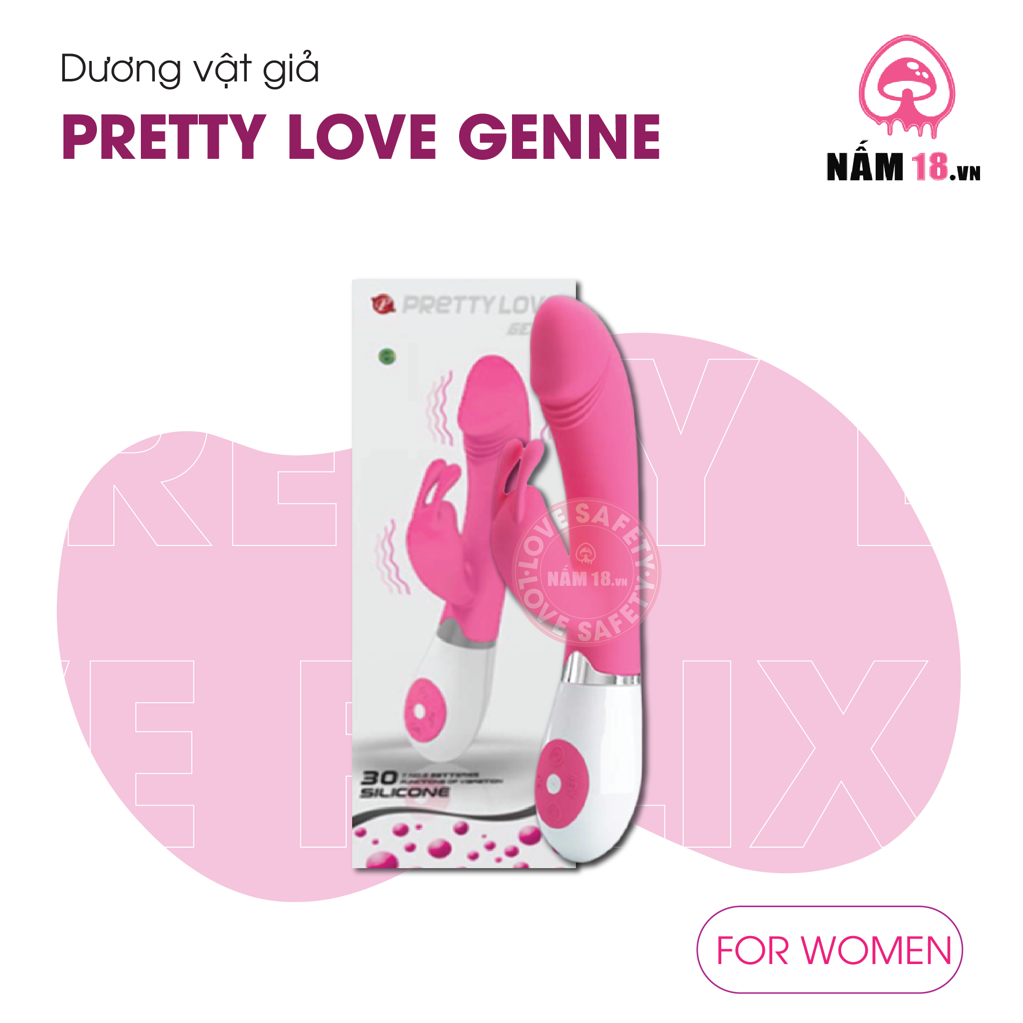  Dương Vật Giả Pretty Love Gene 30 Tần Số Rung - Dùng Pin 