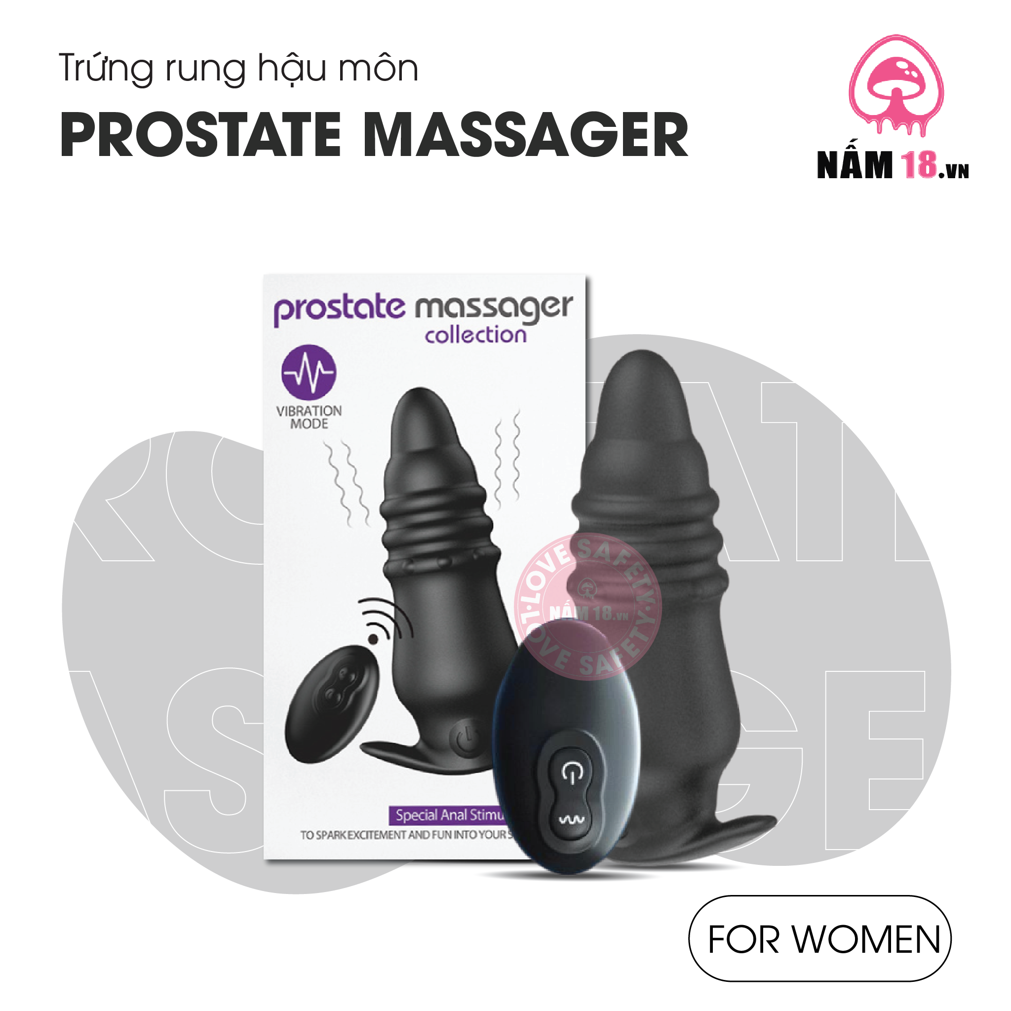  Trứng Rung Hậu Môn Prostate Massager 12 Chế Độ Rung - Sạc Điện 