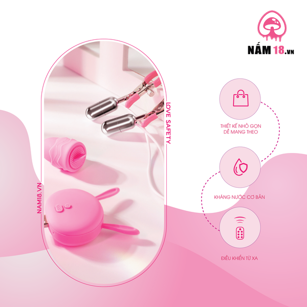 Kẹp Vú Punch Delight Kèm Lưỡi Liếm Rung Đa Chế Độ - Sạc Điện