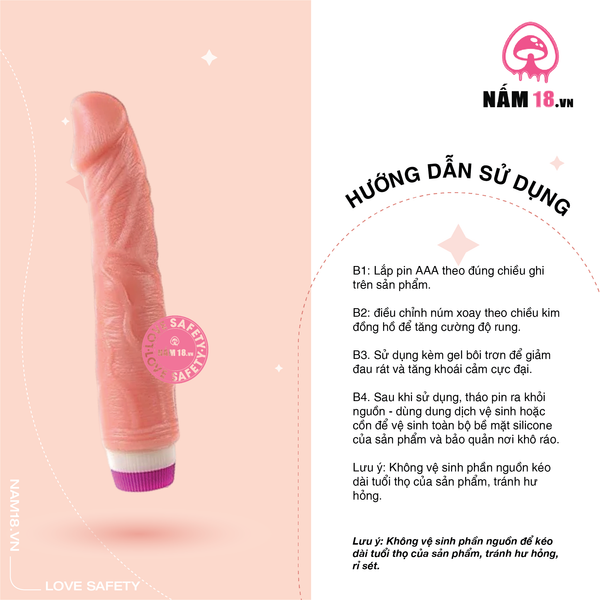 Dương Vật Giả Realistic Penis Đa Tần Số Rung