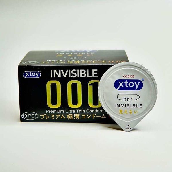 Bao Cao Su Siêu Mỏng Xtoy Invisible Hương Đào - Hộp 10 Cái