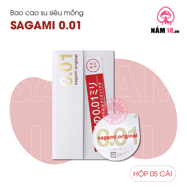 Bao Cao Su Siêu Mỏng Sagami 0.01 - Hộp 5 Cái