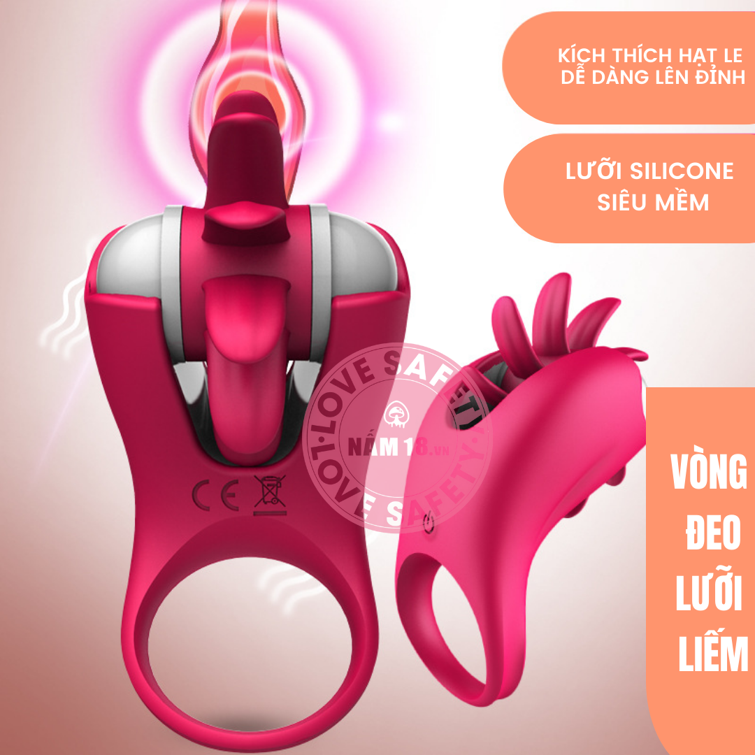  Vòng Rung Tăng Khoái Cảm Cock Ring Lưỡi Liếm 